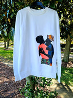 "Black Love 2" White crewneck sweatshirt