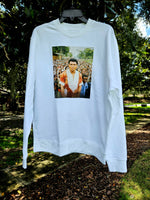 "Ali in Africa" White crewneck sweatshirt